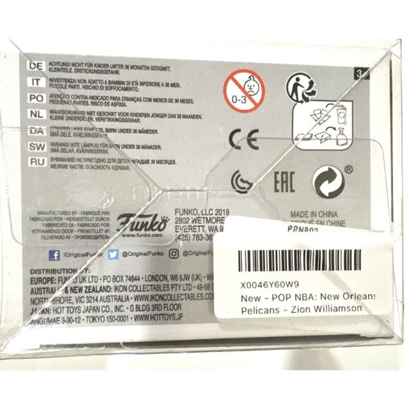 NEW!!! Funko Pop! NBA #1 Zion Williamson New Orleans Pelicans (62) - Picture 5 of 8